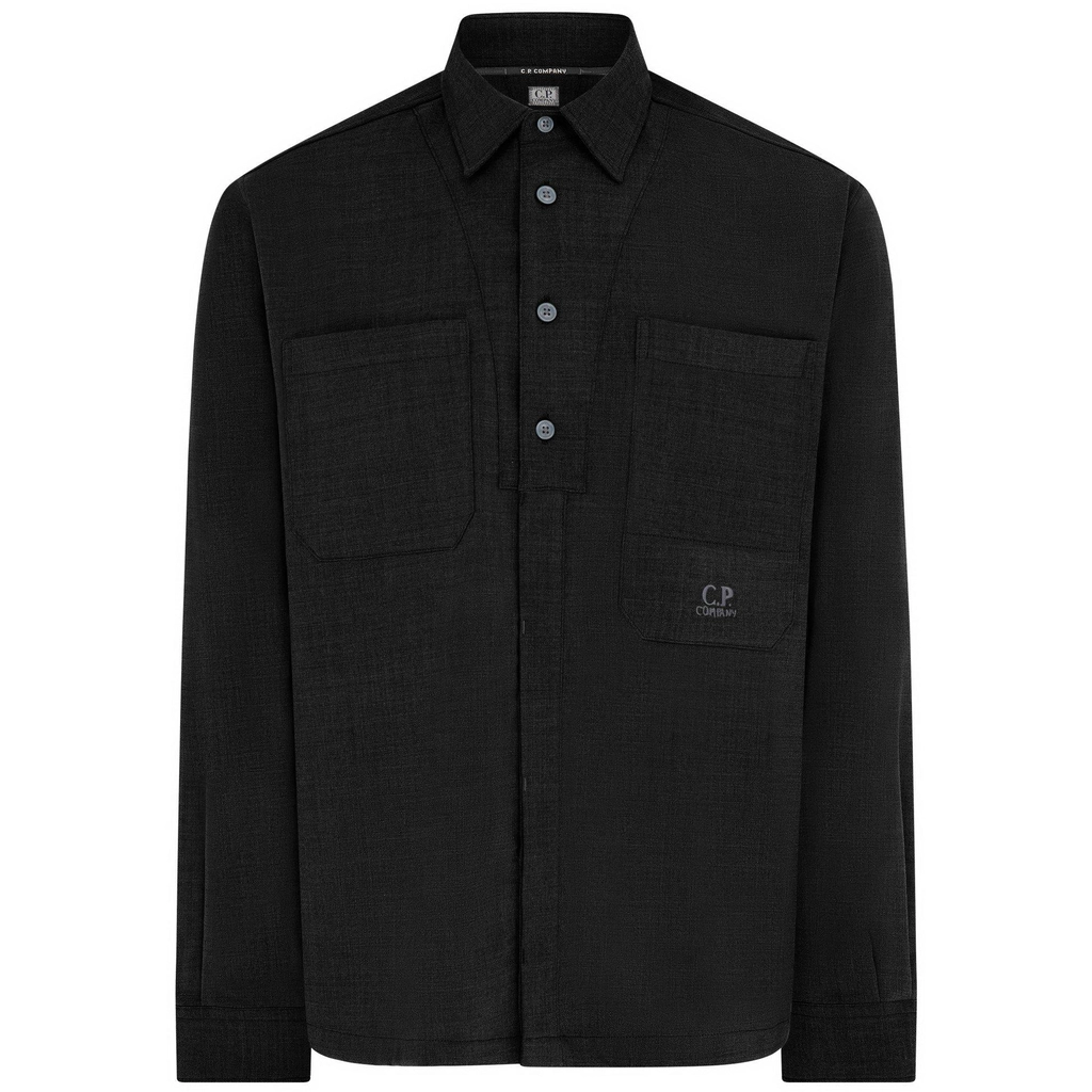 CP Company Gabardine Pockets Shirt - Black 999